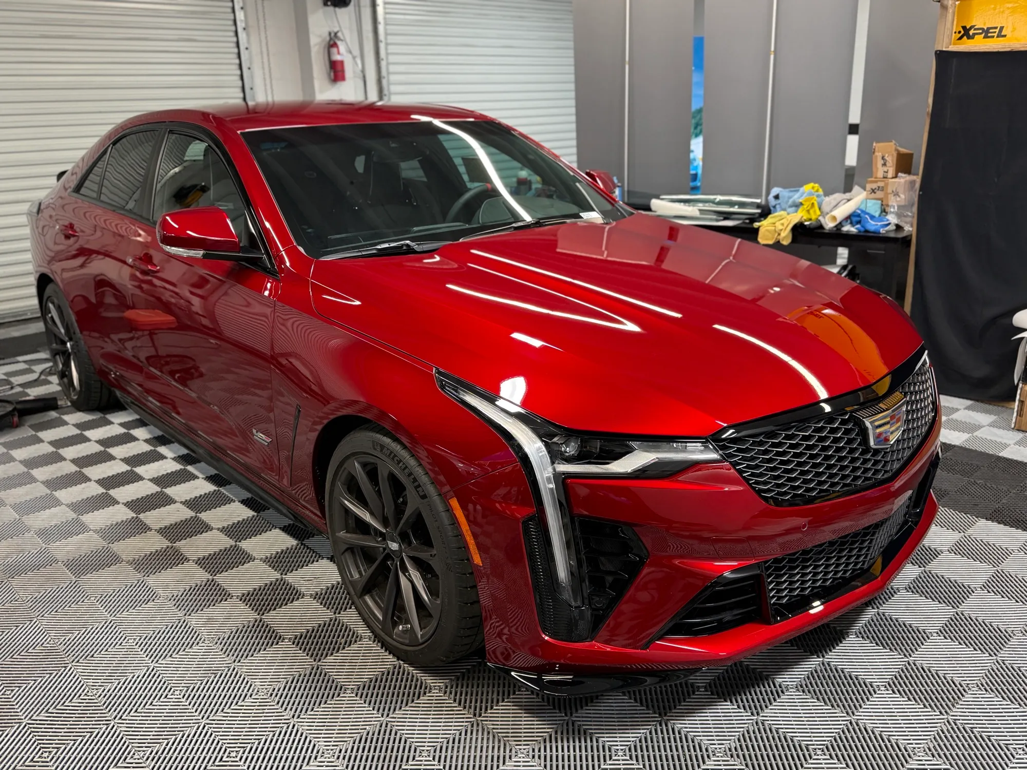 Cadillac ceramic coating install — Alset Custom Sarasota