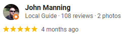 five star Google reveiw john manning